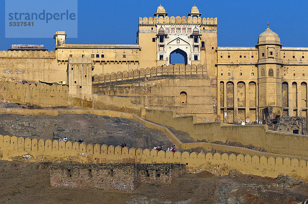 Festung von Amber oder Amber Fort  Jaipur  Rajasthan  Indien  Asien