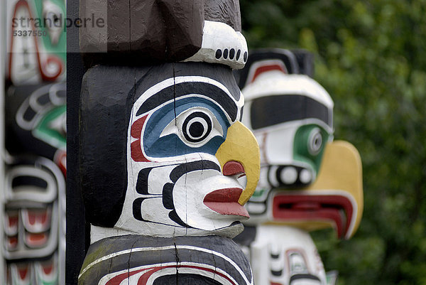 Totem  Totempfahl  Stanley Park  Vancouver  British Columbia  Kanada  Nordamerika