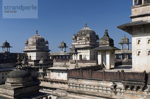 Raj Mahal Palast  Orchha  Madhya Pradesh  Nordindien  Indien  Asien