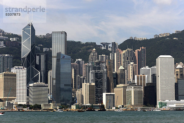 Skyline Skylines China Asien Hongkong