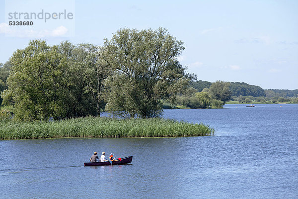 Bootfahren auf dem Gartower See  Naturpark Elbufer-Drawehn  Niedersachsen  Deutschland  Europa