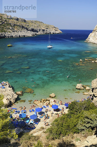 Segeln Europa Schiff Bucht Faliraki Griechenland Rhodos