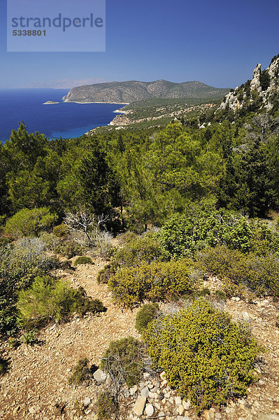 Felsbrocken Europa Palast Schloß Schlösser Griechenland Monolithos Rhodos