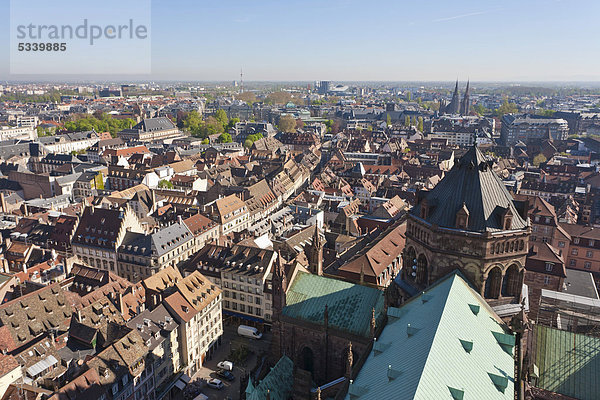 Frankreich Europa Kathedrale Ansicht Elsass Straßburg