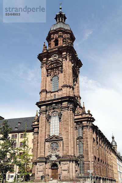 Turm der Neubaukirche  Renaissance  Würzburg  Unterfranken  Bayern  Deutschland  Europa