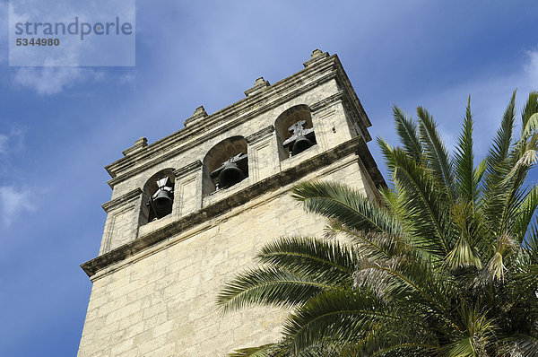 Glockenturm  Pfarrkirche Padre Jesus  Ronda  Malaga Provinz  Andalusien  Spanien  Europa