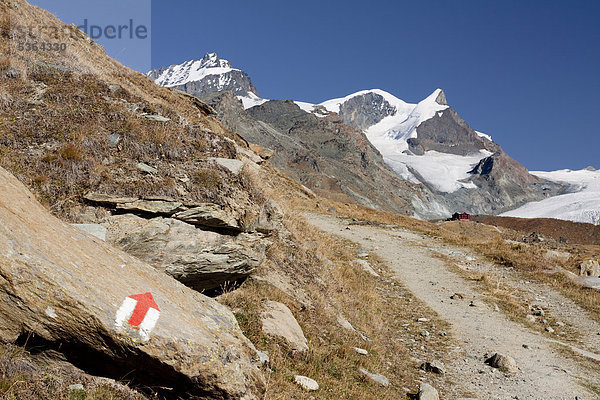 Europa Weg See Markierung Schweiz Zermatt Kanton Wallis