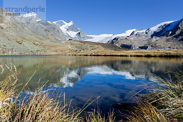 nahe Europa Spiegelung See Ansicht Reflections Schweiz Zermatt Kanton Wallis
