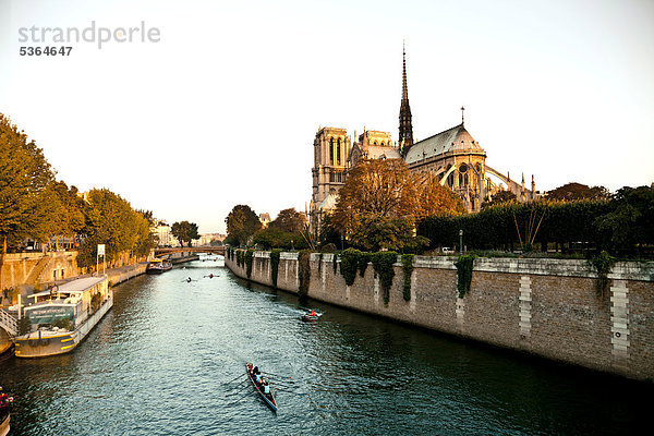 Seine mit der Kathedrale Notre-Dame  Paris  Frankreich  Europa