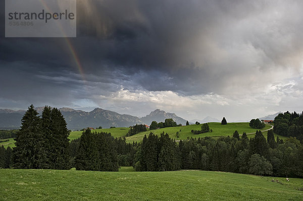 Gewitterstimmung bei Füssen  Allgäu  Bayern  Deutschland  Europa