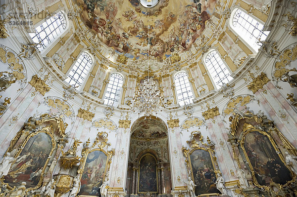 Klosterkirche St Mariae  Kloster Ettal bei Oberammergau  Allgäu  Bayern  Deutschland  Europa