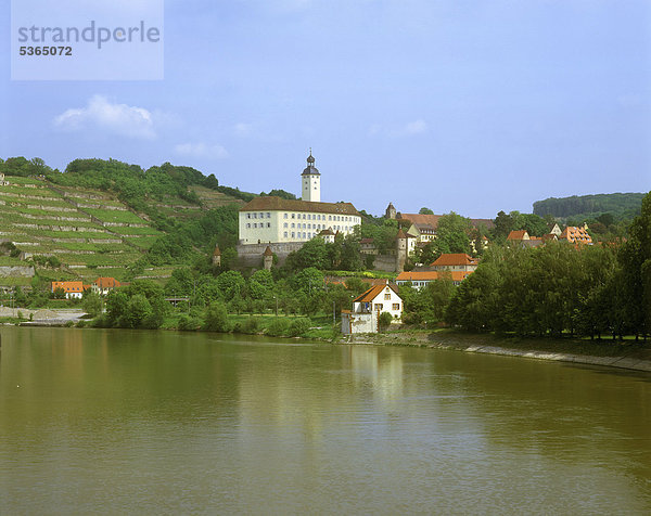 Burg Horneck über dem Neckar  Deutschordensschloss  Gundelsheim  Baden-Württemberg  Deutschland  Europa