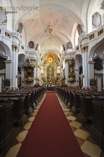 Interieur Kirche  Stift Dürnstein  Augustiner Chorherrenstift  Dürnstein  Wachau  Niederösterreich  Österreich  Europa