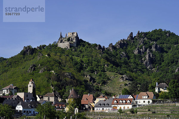 Burgruine Dürnstein  Dürnstein  UNESCO Weltkulturerbe Weltnaturerbe Wachau  Niederösterreich  Österreich  Europa  ÖffentlicherGrund