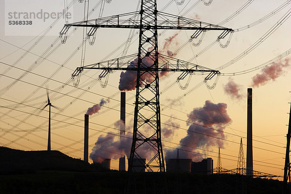 Kraftwerk hoch oben Europa kohlebefeuert Gelsenkirchen Deutschland Stärke Scholven Spannung Nordrhein-Westfalen