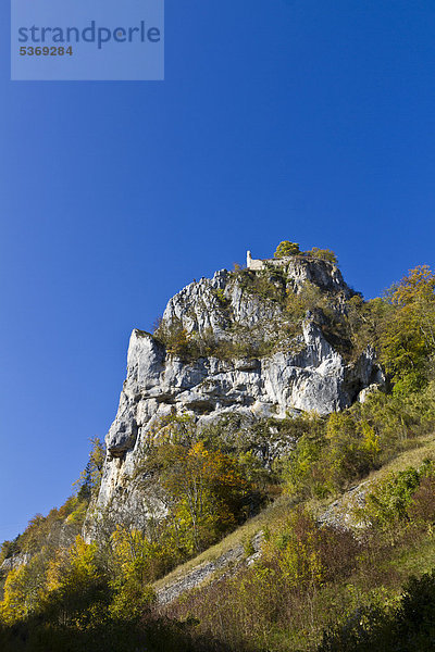 Ruine Schloss Hausen  Naturpark Obere Donau  Landkreis Sigmaringen  Baden-Württemberg  Deutschland  Europa