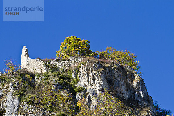 Ruine Schloss Hausen  Naturpark Obere Donau  Landkreis Sigmaringen  Baden-Württemberg  Deutschland  Europa