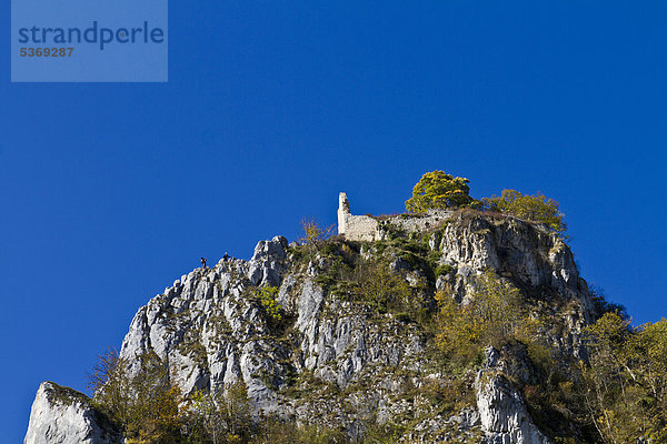 Ruine Schloss Hausen  Naturpark Obere Donau  Landkreis Sigmaringen  Baden-Württemberg  Deutschland  Europa