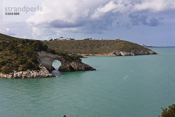 Küste bei Gargano  Architello San Felice  Spitze des Stiefelsporns  Provinz Foggia  Apulien  Puglia  Gargano  Adria  Italien  Europa