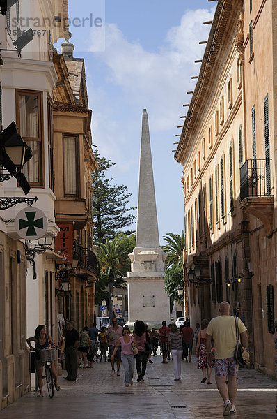 Obelisk  Gasse Major des Born  Ciutadella  Menorca  Balearen  Spanien  Europa