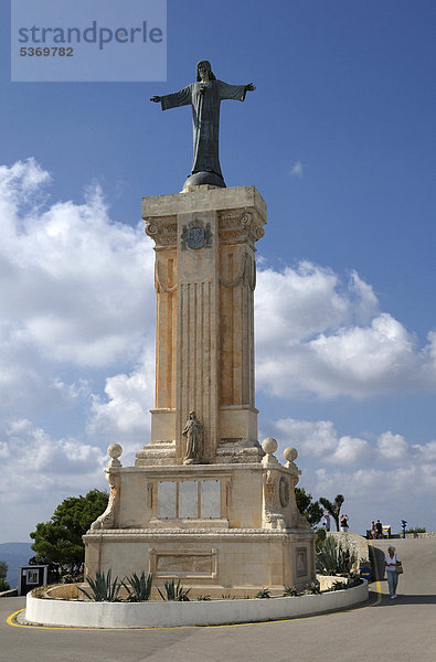 Christusstatue auf El Toro  Menorca  Balearen  Spanien  Europa