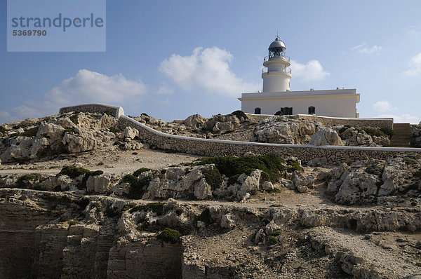 Europa Leuchtturm Menorca Balearen Balearische Inseln Spanien