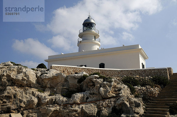 Europa Leuchtturm Menorca Balearen Balearische Inseln Spanien