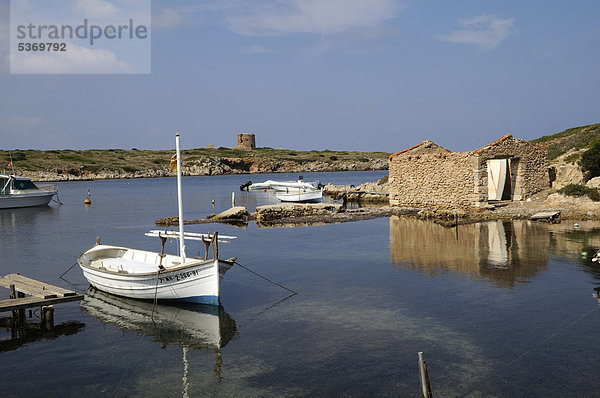Boot  Sa Nitja  Punta de sa Torre  Menorca  Balearen  Spanien  Europa