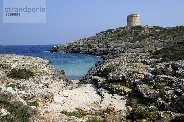 Wehrturm Torre d'Alcalfar  Menorca  Balearen  Spanien  Europa