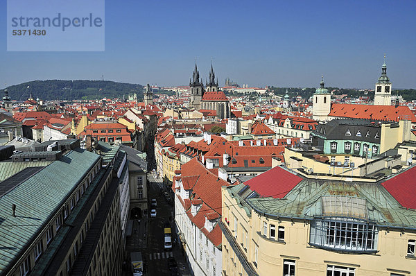 Prag Hauptstadt Panorama Europa Tschechische Republik Tschechien Gesichtspuder Ansicht Böhmen