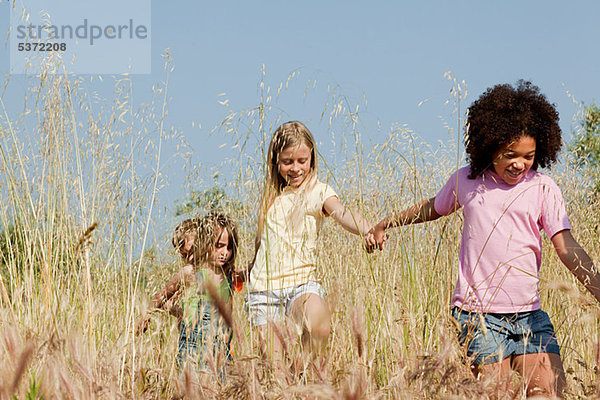 Friends holding Hands in Feld