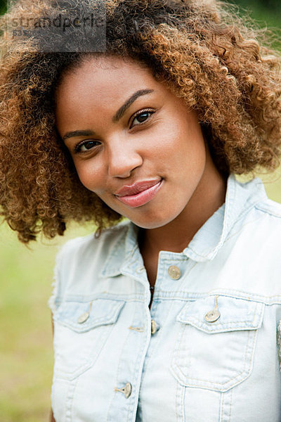Portrait of young African American Woman smiling