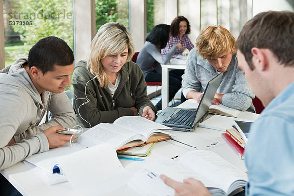 Hochschulstudenten arbeiten zusammen