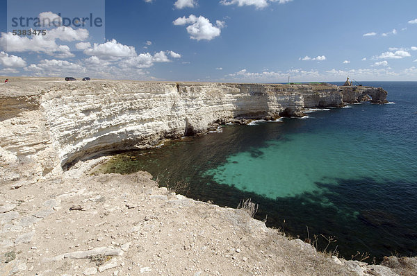Küste am Kap Tarhankut  Tarhan Qut  Halbinsel Krim  Ukraine  Osteuropa
