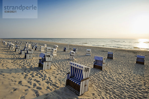 Strandkörbe am Strand  List  Sylt  Schleswig-Holstein  Deutschland  Europa