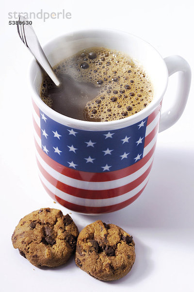 Henkeltasse  amerikanisches Design  mit Cookies