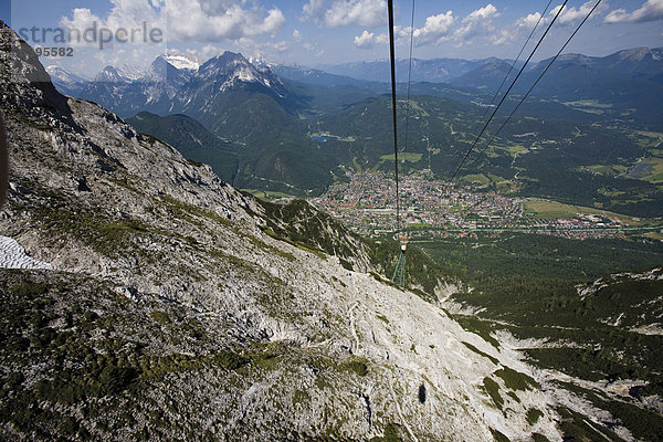 Karwendelbahn cable car  Mittenwald  Werdenfelser Land  Upper Bavaria  Germany  Europe