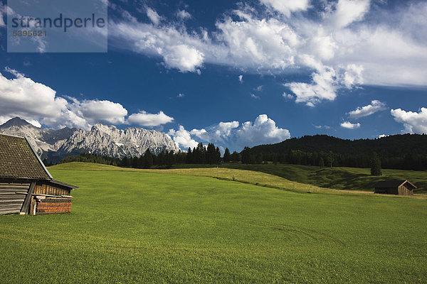 Buckelwiesen mit Karwendel  Werdenfelser Land  Oberbayern  Bayern  Deutschland  Europa