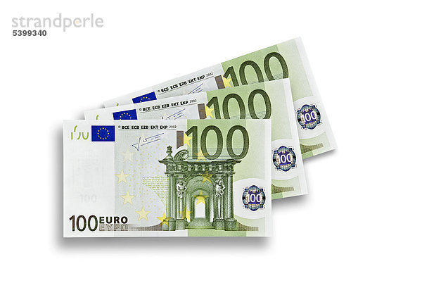 Drei 100-Euro-Banknoten  dreihundert Euro
