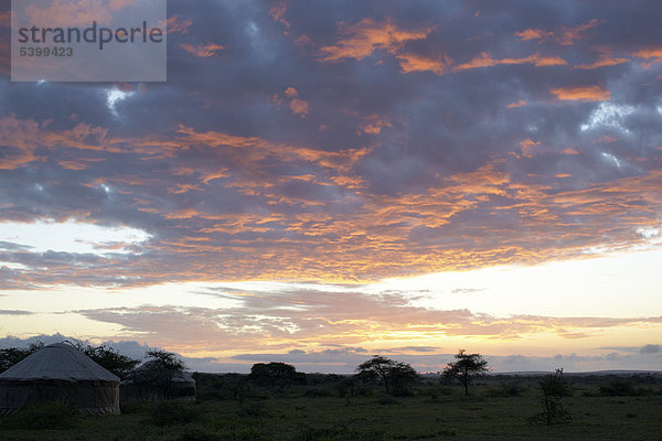 Abendrot  Zelt  Serengeti  Tansania  Afrika