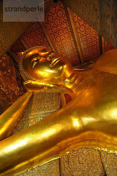 Liegender Buddha  Wat Pho  alte  Stadt  Stadt  Bangkok  Thailand  Asien  Buddha  religion