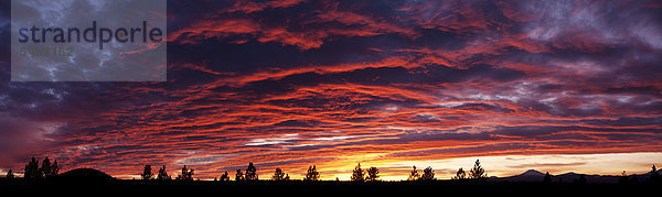 Farbig  Wolken  Sonnenuntergang  Cascade Mountains  High Desert  Zentral-Oregon  Oregon  USA  USA  America  panorama