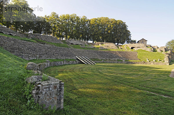 Römisches Amphitheater  Autun  Departement Saone-et-Loire  Bourgogne  Burgund  Frankreich  Europa  ÖffentlicherGrund