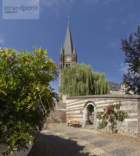 Europa Sommer Baum Großstadt Wald Kirche Dorf Holz Dorn Niederlande Limburg