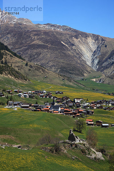 Reisen  Geografie  Natur  Europa  Schweiz  Graubünden  Graubünden  Rueras  Schweizer Alpen  Berg  ruhige  Landschaft  Scenic  vertikal