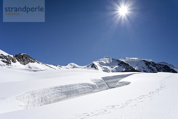 Gipfel des Piz Palü in der Gletscherlandschaft  Graubünden  Schweiz  Europa