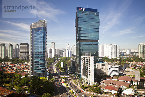 Indonesien  Asien  Jakarta  Stadt  Mohammad Husni Thamrin  Avenue  Downtown  Jakarta  Zentrum  Kreisverkehr  Innenstadt
