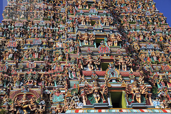 Asien  Asien  Indien  indische  Südasien  South Asian  Subkontinent  Architektur  Gebäude  kulturelle  Kultur  touristische Attraktion  traditionell  Reisen  Reiseziele  Orte der Welt  Stadt  Stadt  Tamil Nadu  Madurai  Hindu  Minakshi-Tempel  Meenakshi Tempel  Gopuram