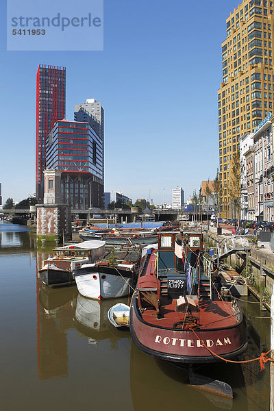 Hochhaus  Wohnung  Gebäude am Kanal  Rotterdam  Holland  Niederlande  Europa