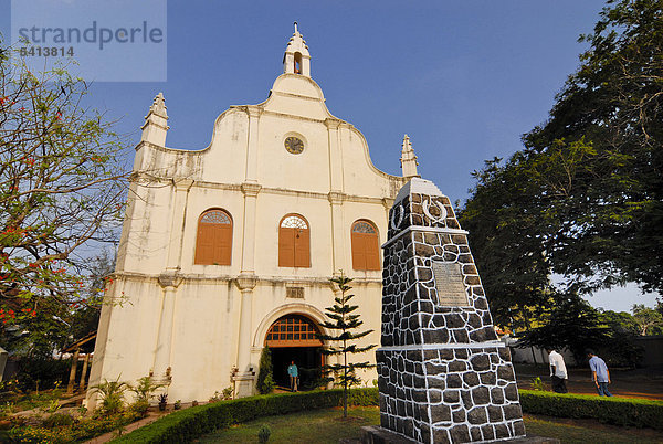 St. Francis Church  einst Bestattungsort Vasco da Gamas  Fort Kochi  Fort Cochin  Kerala  Südindien  Malabarküste  Indien  Asien